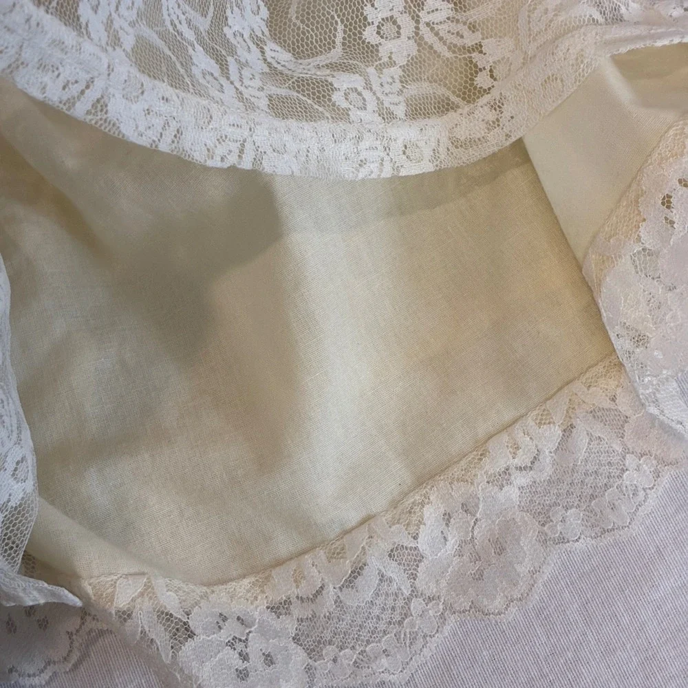 Vintage Little Precious Girls Cream‎ Lace Tiered Dress Size 4T